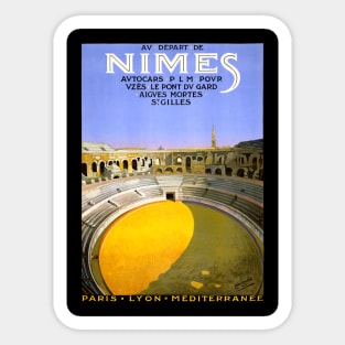 Vintage Travel Poster Nimes France Sticker